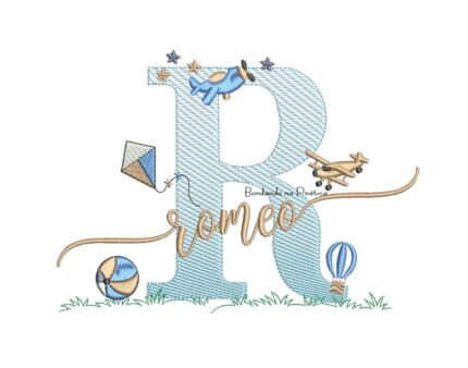 Matriz De Bordado Nome Romeo com Brinquedos  para bordar