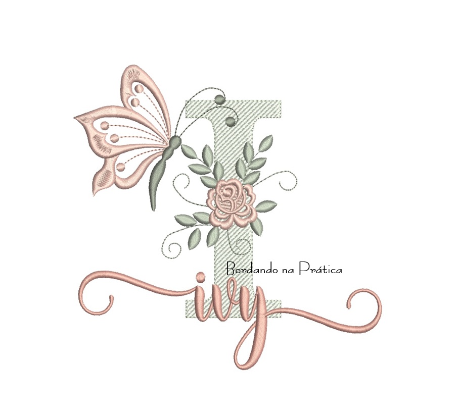 Matriz de bordado Ivy com borboleta para bordar Matriz de bordado Ivy com borboleta para bordar