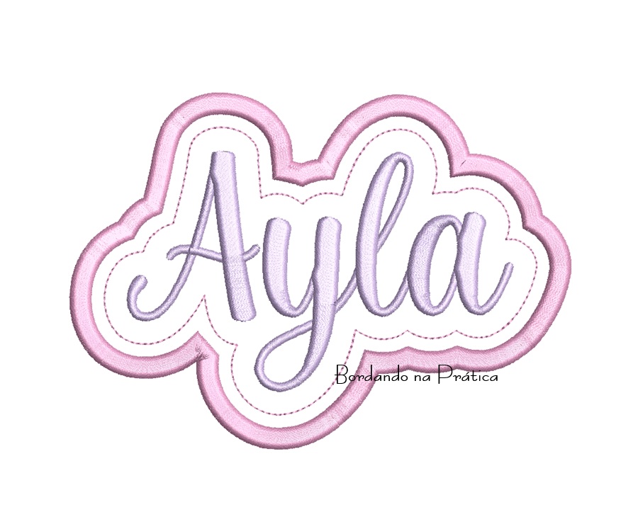 Matriz de bordado nome Ayla aplique para bordar Matriz De Bordado Nome Ayla com Moldura aplique para bordar
