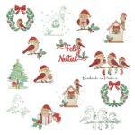 Matriz de Bordado - Coleção Passarinho Natal BP
