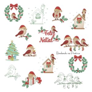 Matriz de Bordado - Coleção Passarinho Natal BP