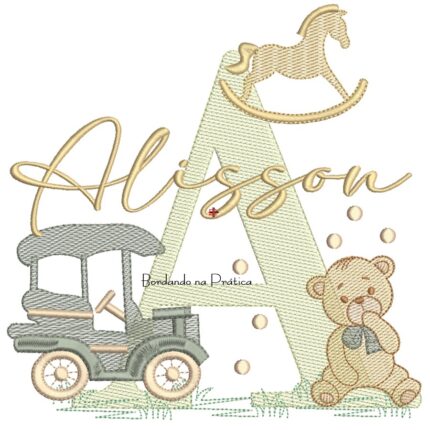 Matriz de Bordado Nome Alisson Brinquedos de Infância