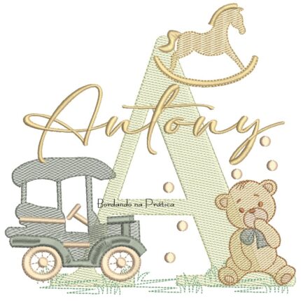 Matriz de Bordado Nome Antony Brinquedos de Infância