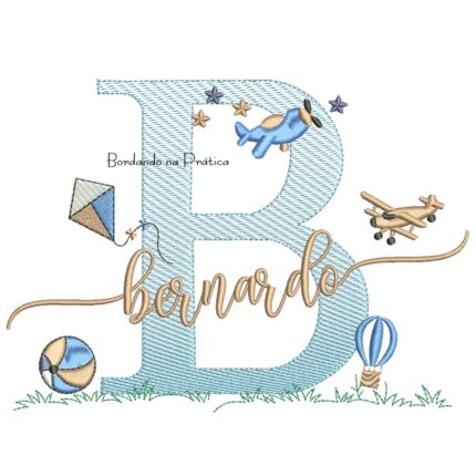 Matriz de Bordado Nome Bernardo com Brinquedos