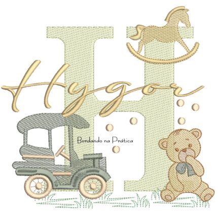 Matriz de Bordado Nome Hygor Brinquedos de Infância