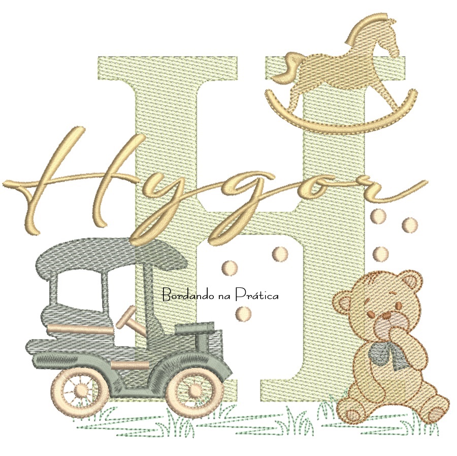 Matriz de Bordado Nome Hygor Brinquedos de Infância Matriz de Bordado Nome Hygor Brinquedos de Infância