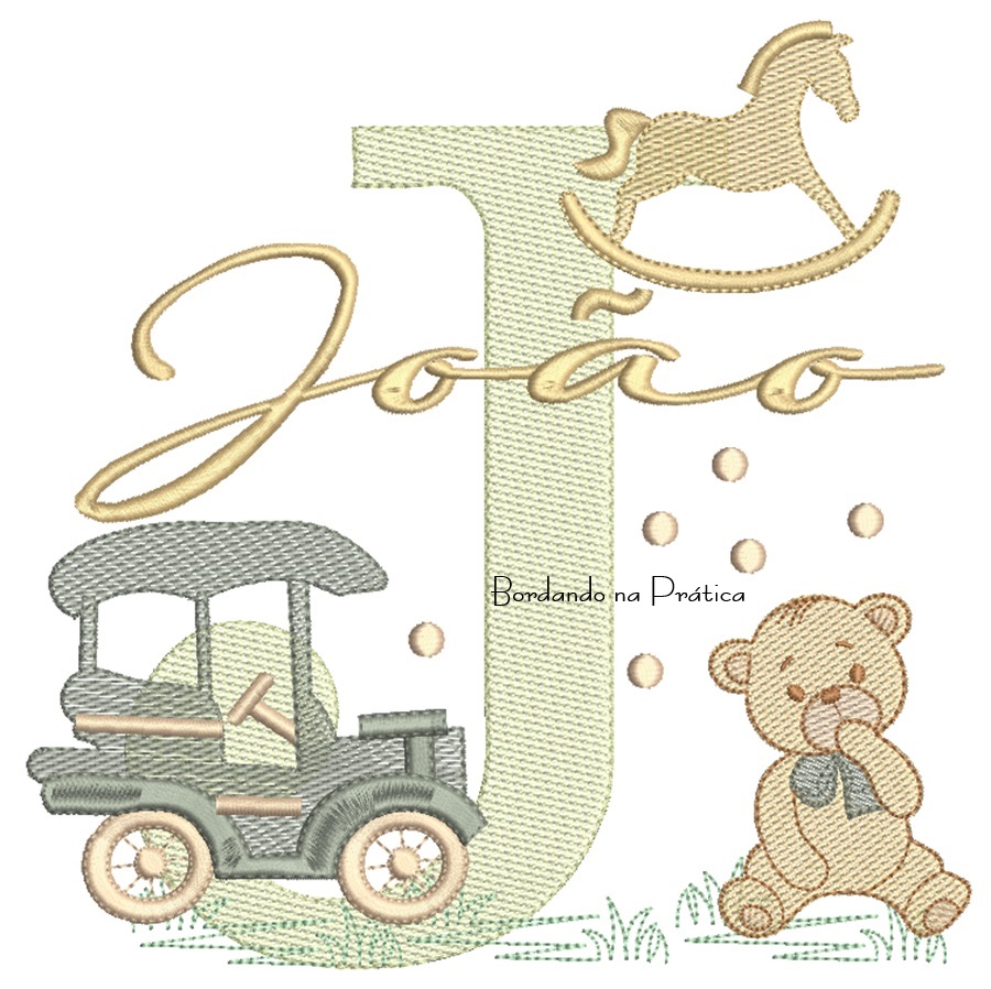 Matriz de Bordado Nome João Brinquedos de Infância Matriz de Bordado Nome João Brinquedos de Infância