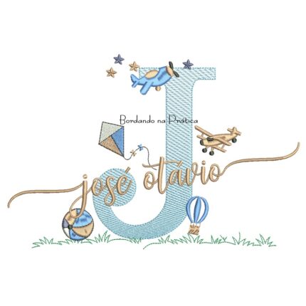 Matriz de Bordado Nome José Otávio com Brinquedos