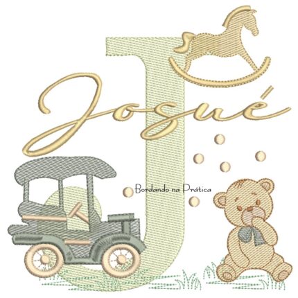 Matriz de Bordado Nome Josué Brinquedos de Infância