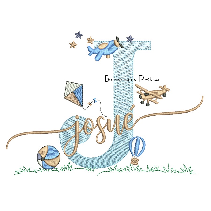 Matriz de Bordado Nome Josué com Brinquedos Matriz de Bordado - Nome Josué com Brinquedos - Imagem 1