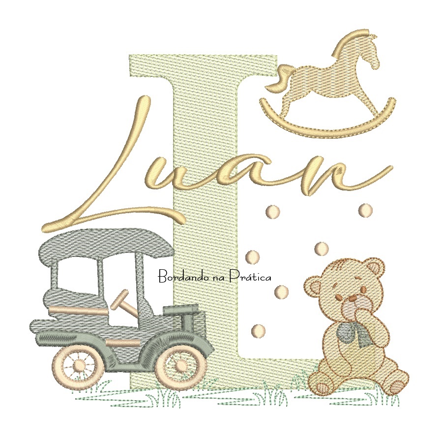 Matriz de Bordado Nome Luan Brinquedos de Infância Matriz de Bordado Nome Luan Brinquedos de Infância