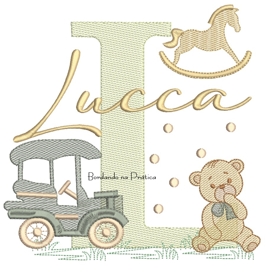 Matriz de Bordado Nome Lucca Brinquedos de Infância Matriz de Bordado Nome Lucca Brinquedos de Infância