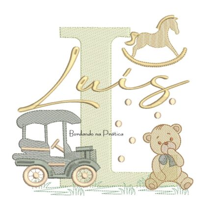 Matriz de Bordado Nome Luís Brinquedos de Infância