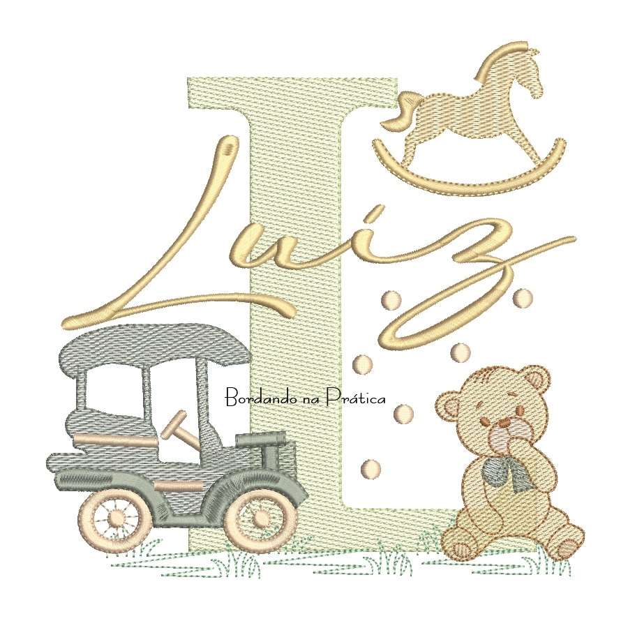 Matriz de Bordado Nome Luíz Brinquedos de Infância Matriz de Bordado Nome Luíz Brinquedos de Infância
