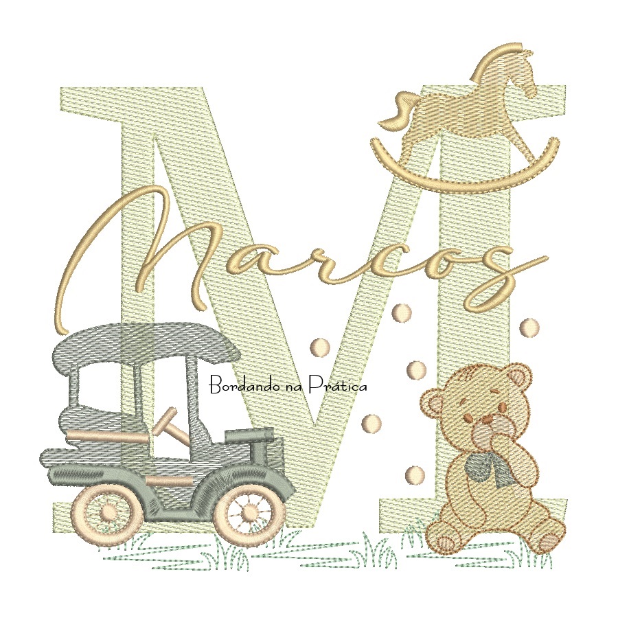 Matriz de Bordado Nome Marcos Brinquedos de Infância Matriz de Bordado Nome Marcos Brinquedos de Infância