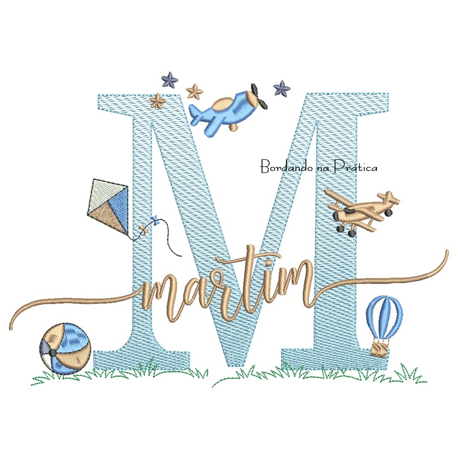Matriz de Bordado Nome Martim com Brinquedos Matriz de Bordado Nome Martim com Brinquedos