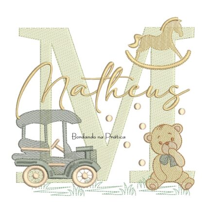 Matriz de Bordado Nome Matheus Brinquedos de Infância