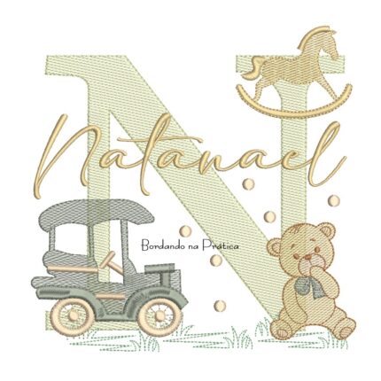 Matriz de Bordado Nome Natanael Brinquedos de Infância