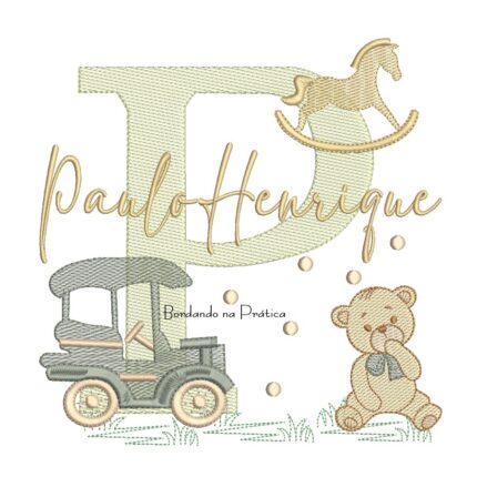 Matriz de Bordado Nome Paulo Henrique Brinquedos de Infância