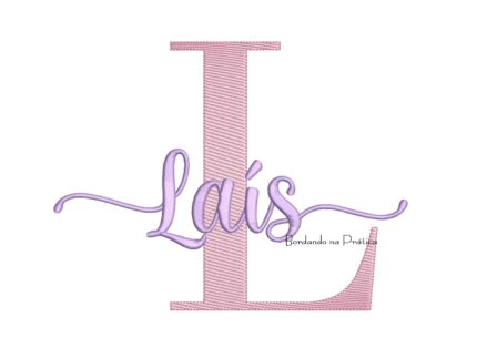 Matriz de Bordado Laís para bordar com a letra L no fundo.