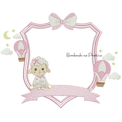 Matriz de Bordado Brasão Ovelhinha Soneca