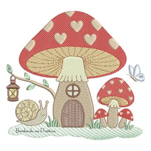 Matriz de Bordado Casa Cogumelos