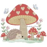 Matriz de Bordado Cogumelo com Porco Espinho