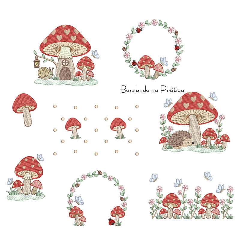 Matriz de Bordado Coleção Cogumelo Matriz de Bordado Coleção Cogumelo