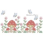 Matriz de Bordado Jardim Cogumelos