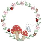 Matriz de Bordado Moldura Cogumelos