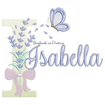 Matriz de Bordado Nome Isabella Lavanda com Laço