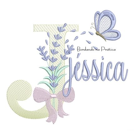 Matriz de Bordado Nome Jéssica Lavanda com Laço