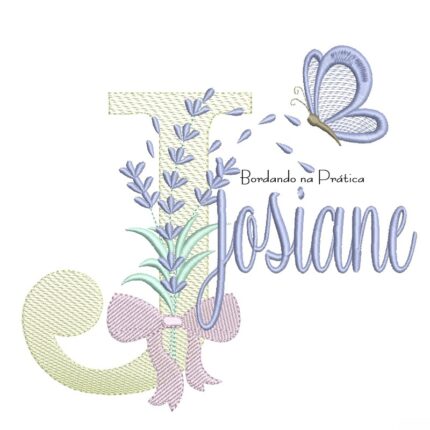 Matriz de Bordado Nome Josiane Lavanda com Laço