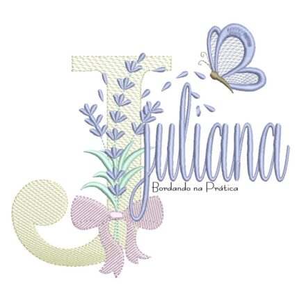 Matriz de Bordado Nome Juliana Lavanda com Laço