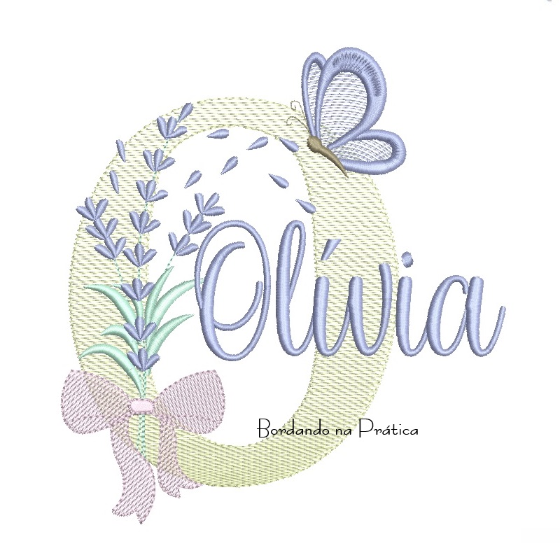 Matriz de Bordado Nome Olívia Lavanda com Laço Matriz de Bordado Nome Olívia Lavanda com Laço