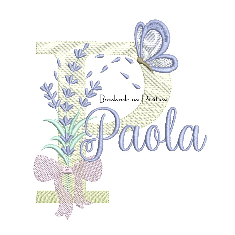Matriz de Bordado Nome Paola Lavanda com Laço Matriz de Bordado Nome Paola Lavanda com Laço