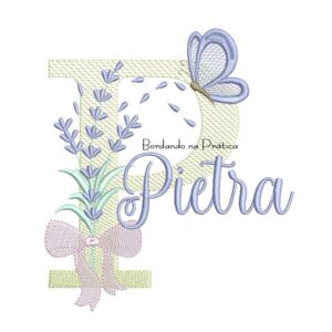 Matriz de Bordado Nome Pietra Lavanda com Laço