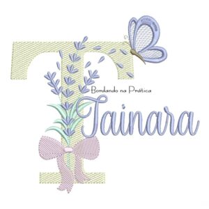 Matriz de Bordado Nome Tainara Lavanda com Laço