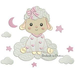 Matriz de Bordado Ovelhinha na Nuvem