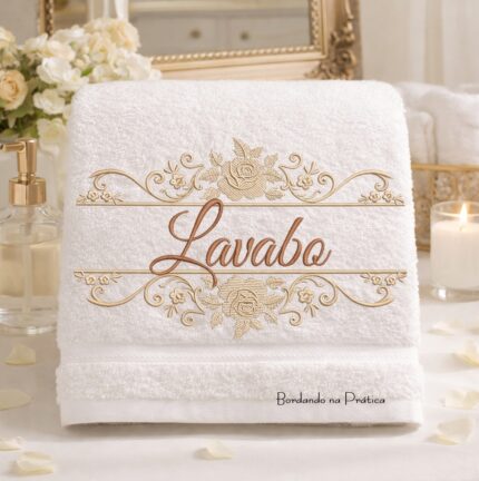 Matriz de bordado Entremeio lavabo para bordar com flor bordando na pratica