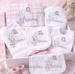 Matriz de bordado nome aurora letra A Lavanda com borboleta para bordar