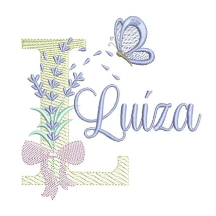 Matriz para Bordado Nome Luíza Lavanda com Laço