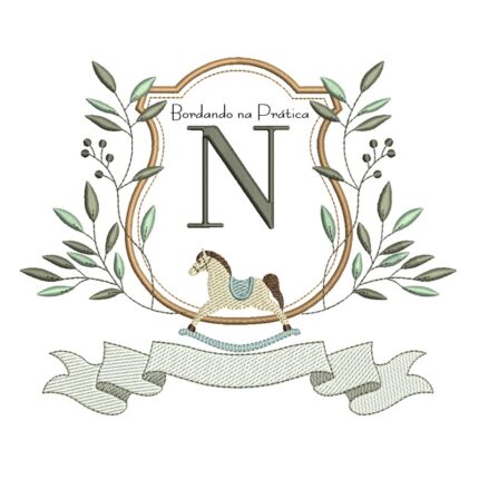 Matriz de Bordado - Alfabeto Cavalinho Letra N