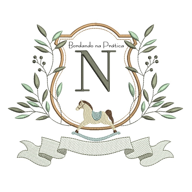 Matriz de Bordado - Alfabeto Cavalinho Letra N Matriz de Bordado - Alfabeto Cavalinho Letra N