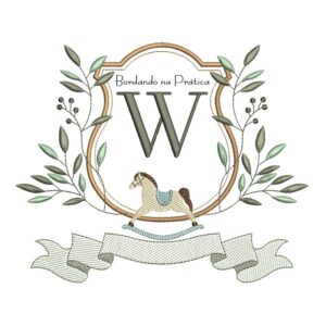 Matriz de Bordado - Alfabeto Cavalinho Letra W