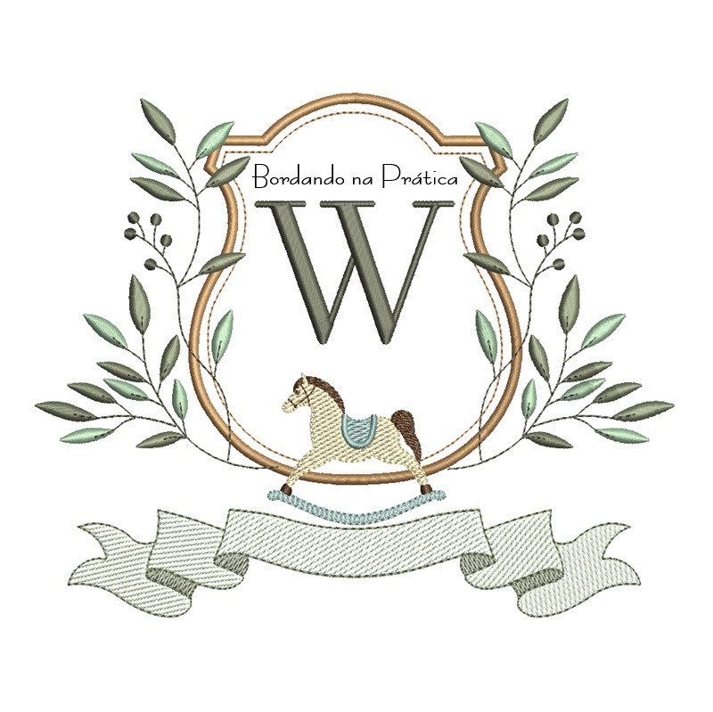 Matriz de Bordado - Alfabeto Cavalinho Letra W Matriz de Bordado - Alfabeto Cavalinho Letra W