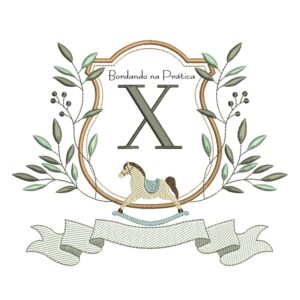 Matriz de Bordado - Alfabeto Cavalinho Letra X