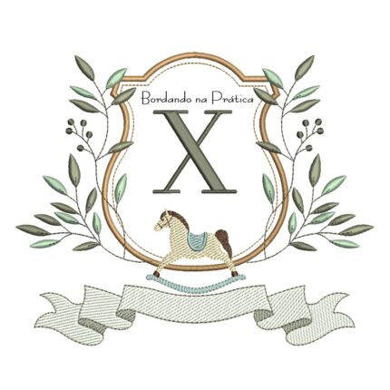Matriz de Bordado - Alfabeto Cavalinho Letra X