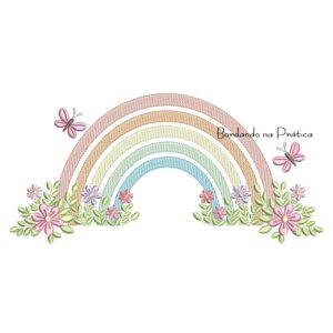 Matriz de Bordado - Arco-Íris Floral