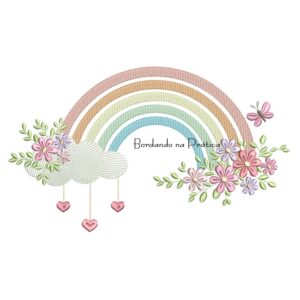 Matriz de Bordado - Arco-Íris Floral
